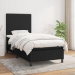 vidaXL fekete szövet rugós ágy matraccal 100 x 200 cm (3141595)