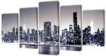 vidaXL Vászon falikép szett monokróm new york-i Skyline 200 x 100 cm (241549)