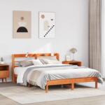 vidaXL viaszbarna tömör fenyőfa ágy matrac nélkül 140 x 190 cm (3306902)
