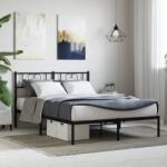 vidaXL fekete fém ágykeret fejtámlával 135 x 190 cm (355462)