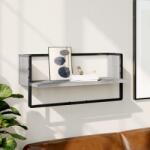 vidaXL szürke sonoma színű fali polc rúddal 65 x 25 x 30 cm (836291)