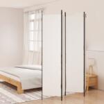 vidaXL 4 paneles fehér szövet térelválasztó 200x220 cm (350198)