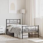 vidaXL fekete fém ágykeret fej- és lábtámlával 80 x 200 cm (355276)