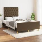 vidaXL sötétbarna szövet ágykeret matrac nélkül 120x200 cm (3125287)