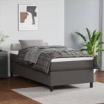 vidaXL szürke műbőr rugós ágy matraccal 100 x 200 cm (3144594)