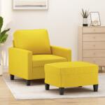 vidaXL világossárga szövet kanapéfotel lábtartóval 60 cm (3201034)