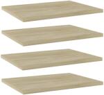 vidaXL 4 db sonoma tölgy színű szerelt fa könyvespolc 40 x 30 x 1, 5 cm (805160)