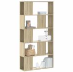 vidaXL 5 szintes sonoma tölgy színű fa könyvespolc 80, 5x23, 5x162, 5 cm (852773)