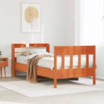 vidaXL viaszbarna tömör fenyőfa ágy matrac nélkül 100 x 200 cm (3307013)