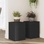 vidaXL 2 db fekete szerelt fa növénytartó állvány 25 x 25 x 35 cm (852907) - vidaxl