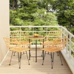 vidaXL 5 részes polyrattan kerti étkezőgarnitúra (3157837)