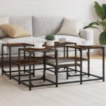 vidaXL füstös tölgy színű szerelt fa dohányzóasztal 91 x 91 x 40 cm (839075)