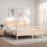 vidaXL tömör fa ágykeret fejtámlával Super King Size (3195301)