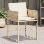 vidaXL 4 db bézs polyrattan kerti szék párnával (4007479)