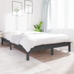 vidaXL szürke tömör fenyőfa ágykeret 120 x 190 cm (Small Double) (820578)