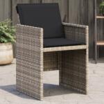 vidaXL 4 db világosszürke polyrattan kerti szék párnával (364937)