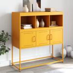 vidaXL mustársárga acél tálalószekrény 100, 5 x 39 x 107 cm (846593)