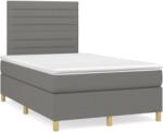 vidaXL sötétszürke szövet rugós és LED-es ágy matraccal 120x190 cm (3270254)
