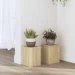 vidaXL 2 db sonoma tölgy szerelt fa növénytartó állvány 15 x 15 x 20cm (852890) - vidaxl