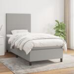 vidaXL világosszürke szövet rugós ágy matraccal 80 x 200 cm (3141569)