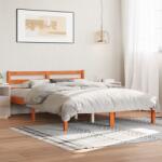 vidaXL viaszbarna tömör fenyőfa ágy matrac nélkül 135 x 190 cm (844140)