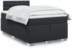 vidaXL fekete műbőr rugós ágy matraccal 120x190 cm (3286112)