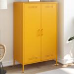 vidaXL mustársárga acél tálalószekrény 68 x 39 x 113 cm (842967)