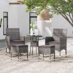vidaXL 5 részes szürke polyrattan kerti ülőgarnitúra (3058469)