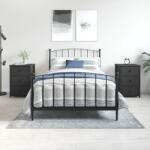 vidaXL 2 db fekete szerelt fa éjjeliszekrény 40x36x60 cm (825994)