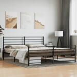 vidaXL fekete fém ágykeret fej- és lábtámlával 183 x 213 cm (352342)