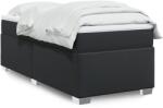 vidaXL fekete műbőr rugós ágy matraccal 90x190 cm (3285189)