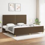 vidaXL sötétbarna szövet ágykeret matrac nélkül 200 x 200 cm (3125003)