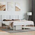 vidaXL fehér fém ágykeret fejtámlával 160 x 200 cm (352532)