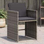 vidaXL 4 db szürke polyrattan kerti szék párnával (4007457)