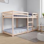 vidaXL tömör fenyőfa emeletes ágy matrac nélkül 90 x 200 cm (3206504)