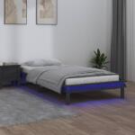 vidaXL szürke tömör fa LED-es ágykeret 100 x 200 cm (820598)