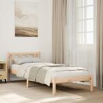 vidaXL tömör fenyőfa extra hosszú ágykeret matrac nélkül 90 x 220 cm (852444) - vidaxl
