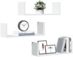 vidaXL 3 db fehér szerelt fa fali polc 58 x 18 x 18 cm (853281)