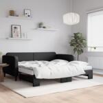 vidaXL fekete kihúzható szövet heverő matracokkal 100 x 200 cm (3196841)