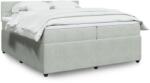 vidaXL világosszürke bársony rugós ágy matraccal 200x200 cm (3290130)