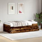 vidaXL füstös tölgy kanapéágy fiókkal matrac nélkül 100x200 cm (3280871)