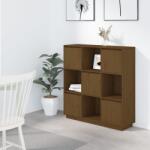 vidaXL mézbarna tömör fenyőfa magasszekrény 110, 5x35x117 cm (814372) - vidaxl