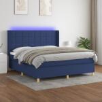 vidaXL kék szövet rugós és LED-es ágy matraccal 180 x 200 cm (3138899)