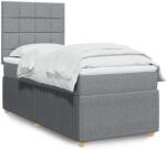 vidaXL világosszürke szövet rugós ágy matraccal 100 x 200 cm (3294267)