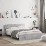 vidaXL betonszürke ágykeret fejtámlával 140 x 190 cm (3207500)