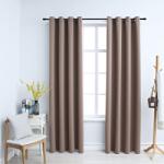 vidaXL 2 db tópszínű sötétítőfüggöny fémgyűrűkkel 140 x 225 cm (134435)