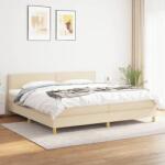 vidaXL krémszínű szövet rugós ágy matraccal 200 x 200 cm (3140566)