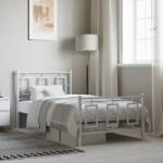 vidaXL fehér fém ágykeret fej- és lábtámlával 90x200 cm (374301)