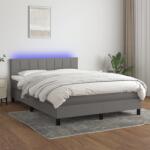 vidaXL sötétszürke szövet rugós és LED-es ágy matraccal 140x190 cm (3133150)