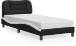 vidaXL fekete és fehér műbőr ágykeret fejtámlával 90 x 200 cm (3207979)